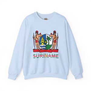 The Surinamese Legacy Hoodie featuring the iconic Surinamese Coat of Arms, perfect for showcasing your heritage in comfort and style.