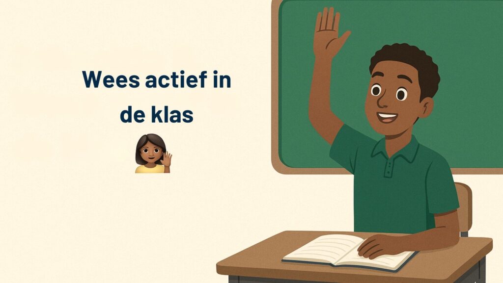 Schooltip 5. Wees actief in de klas 🙋🏽‍♀️